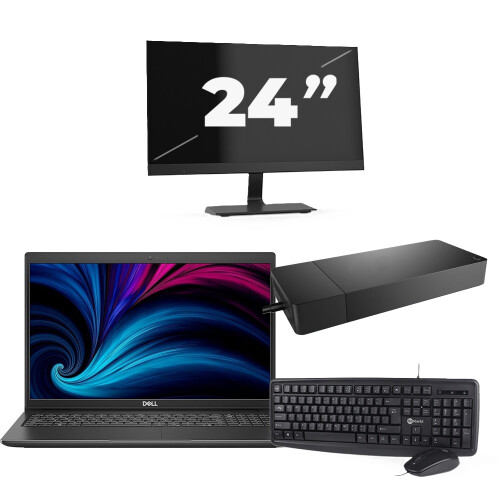 Refurbished Dell Latitude 3520 - Intel Core i5-11e Generatie - 15 inch - 8GB RAM - 256GB SSD - Windows 11 Home + 1x 24 inch Monitor Tweedehands