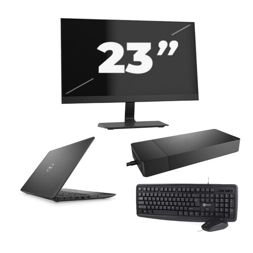 Refurbished Dell Latitude 3590 - Intel Core i3-7e Generatie - 15 inch - 8GB RAM - 256GB SSD - Windows 11 + 1x 23 inch Monitor Tweedehands
