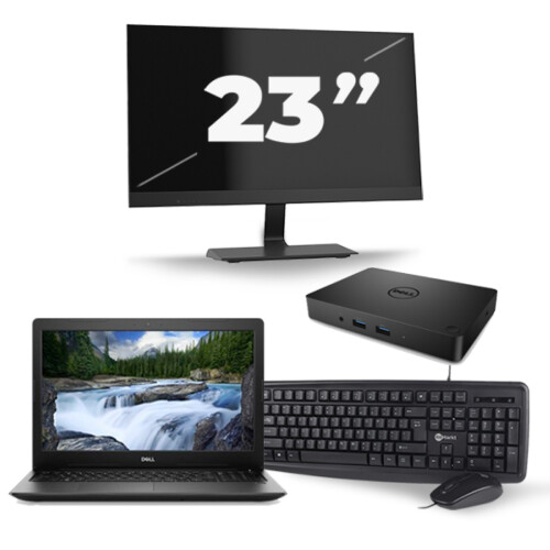 Refurbished Dell Latitude 3590 - Intel Core i5-7e Generatie - 15 inch - 8GB RAM - 256GB SSD - Windows 11 + 1x 23 inch Monitor Tweedehands