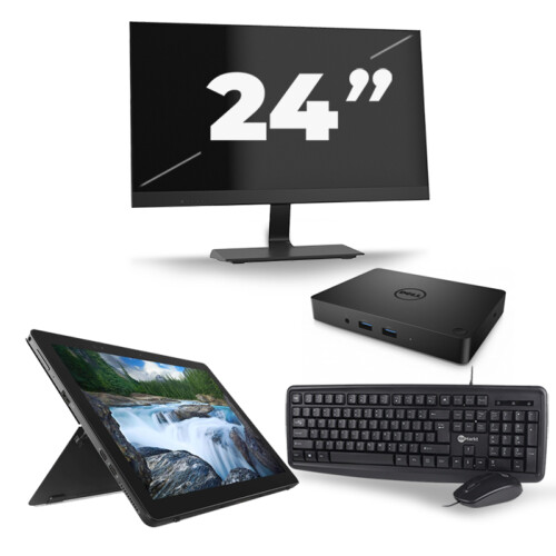 Refurbished Dell Latitude 5290 - Intel Core i5-8e Generatie - 12 inch - 8GB RAM - 256GB SSD - Windows 11 + 1x 24 inch Monitor Tweedehands