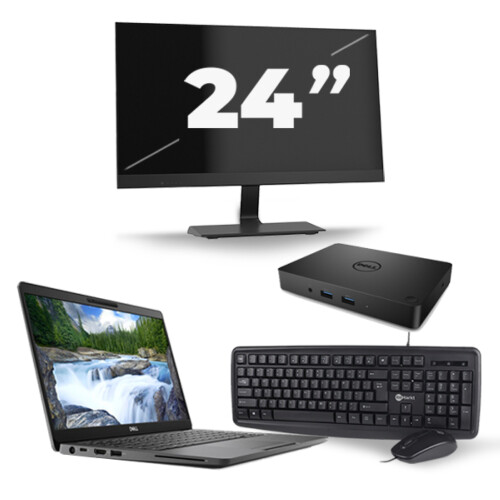 Refurbished Dell Latitude 5300 - Intel Core i5-8e Generatie - 13 inch - 8GB RAM - 256GB SSD - Windows 11 + 1x 24 inch Monitor Tweedehands