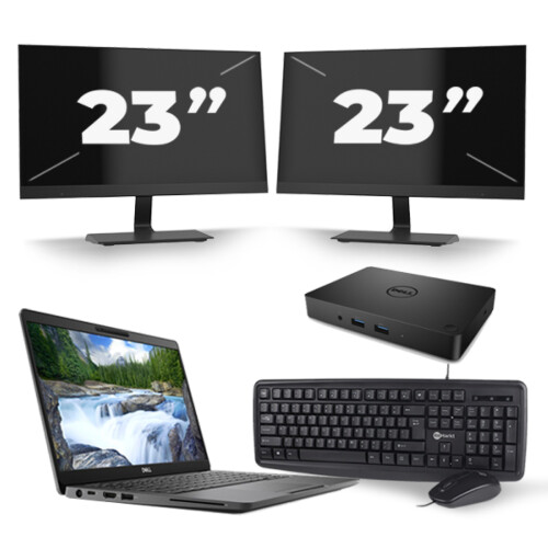 Refurbished Dell Latitude 5300 - Intel Core i7-8e Generatie - 13 inch - 16GB RAM - 256GB SSD - Windows 11 + 2x 23 inch Monitor Tweedehands