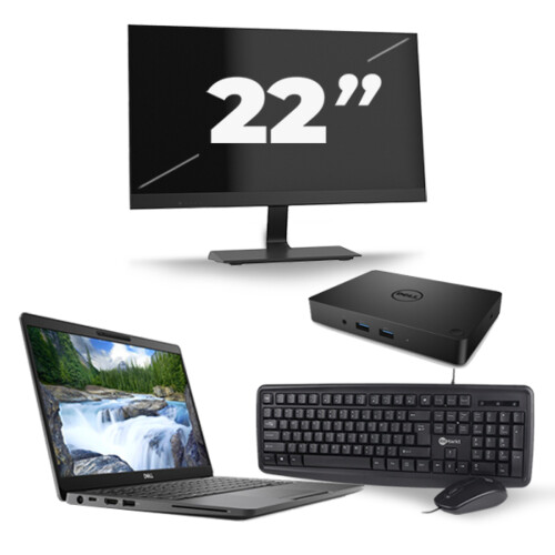 Refurbished Dell Latitude 5300 - Intel Core i7-8e Generatie - 13 inch - 16GB RAM - 256GB SSD - Windows 11 + 1x 22 inch Monitor Tweedehands