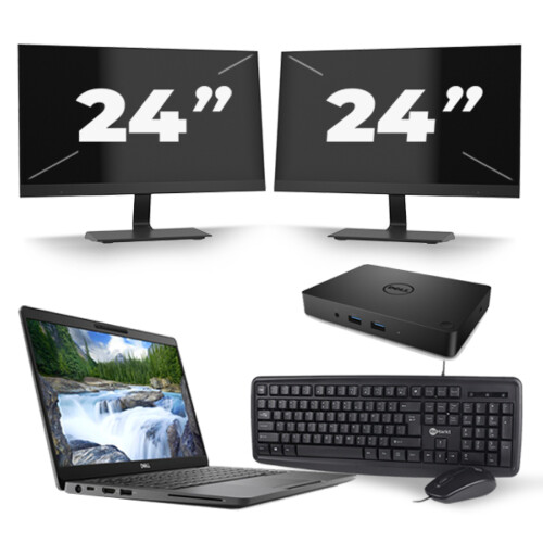 Refurbished Dell Latitude 5300 - Intel Core i7-8e Generatie - 13 inch - 16GB RAM - 256GB SSD - Windows 11 + 2x 24 inch Monitor Tweedehands