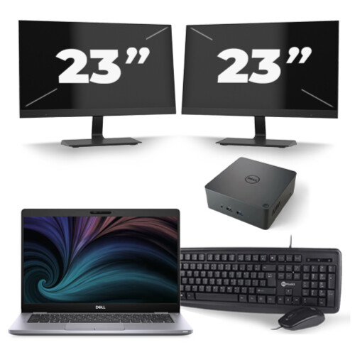 Refurbished Dell Latitude 5310 - Intel Core i7-10e Generatie - 13 inch - 8GB RAM - 256GB SSD - Windows 11 + 2x 23 inch Monitor Tweedehands