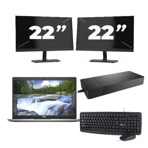 Refurbished Dell Latitude 5320 - Intel Core i7-11e Generatie - 13 inch - 16GB RAM - 256GB SSD - Windows 11 Home + 2x 22 inch Monitor Tweedehands