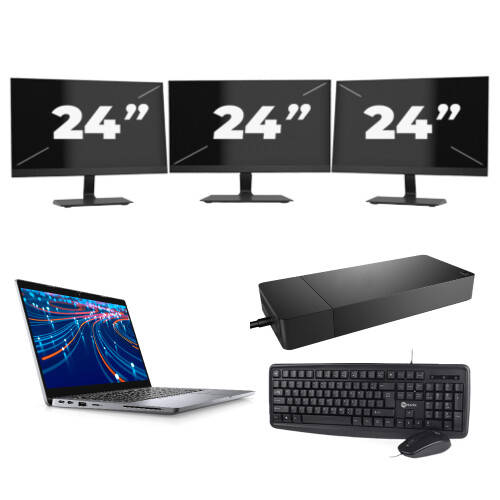 Refurbished Dell Latitude 5320 - Intel Core i7-11e Generatie - 13 inch - Touch - 16GB RAM - 256GB SSD - Windows 11 Home + 3x 24 inch Monitor Tweedehands