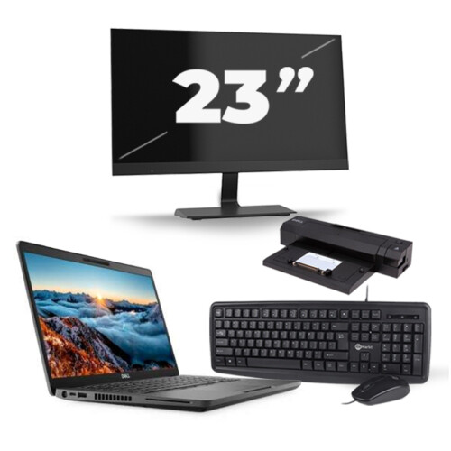 Refurbished Dell Latitude 5400 - Intel Core i5-8e Generatie - 14 inch - 16GB RAM - 256GB SSD - Windows 11 + 1x 23 inch Monitor Tweedehands