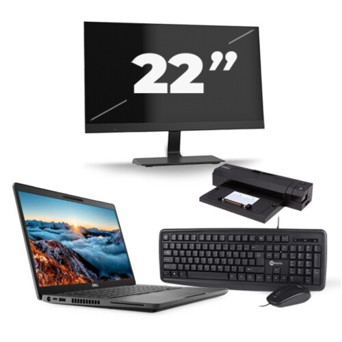 Refurbished Dell Latitude 5400 - Intel Core i7-8e Generatie - 14 inch - 16GB RAM - 256GB SSD - Windows 11 + 1x 22 inch Monitor Tweedehands