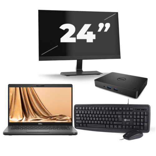 Refurbished Dell Latitude 5401 - Intel Core i7-9e Generatie - 14 inch - 16GB RAM - 256GB SSD - Windows 11 + 1x 24 inch Monitor Tweedehands