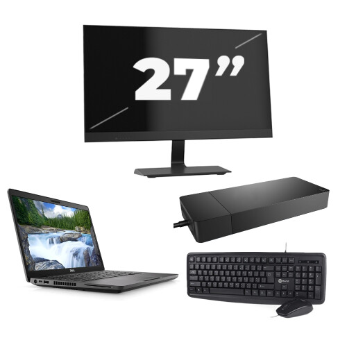 Refurbished Dell Latitude 5401 - Intel Core i7-9e Generatie - 14 inch - 8GB RAM - 256GB SSD - Windows 11 Home + 1x 27 inch Monitor Tweedehands