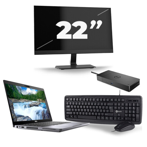 Refurbished Dell Latitude 5410 - Intel Core i5-10e Generatie - 14 inch - 16GB RAM - 256GB SSD - Windows 11 + 1x 22 inch Monitor Tweedehands
