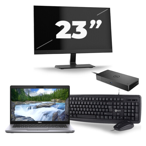 Refurbished Dell Latitude 5411 - Intel Core i5-10e Generatie - 14 inch - 8GB RAM - 256GB SSD - Windows 11 + 1x 23 inch Monitor Tweedehands