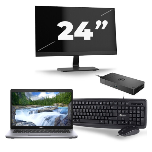 Refurbished Dell Latitude 5411 - Intel Core i5-10e Generatie - 14 inch - 8GB RAM - 256GB SSD - Windows 11 + 1x 24 inch Monitor Tweedehands