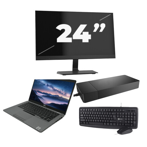 Refurbished Dell Latitude 5411 - Intel Core i7-10e Generatie - 14 inch - 8GB RAM - 256GB SSD - Windows 11 + 1x 24 inch Monitor Tweedehands