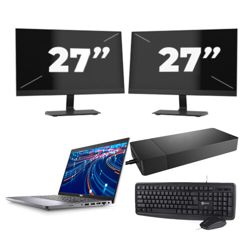 Refurbished Dell Latitude 5420 - Intel Core i3-11e Generatie - 14 inch - 16GB RAM - 256GB SSD - Windows 11 Home + 2x 27 inch Monitor Tweedehands