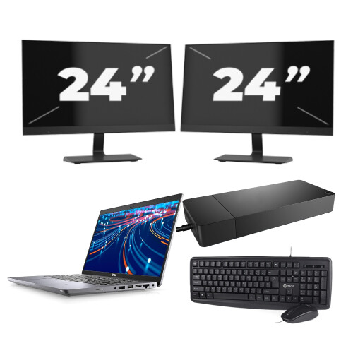 Refurbished Dell Latitude 5420 - Intel Core i3-11e Generatie - 14 inch - 8GB RAM - 256GB SSD - Windows 11 Home + 2x 24 inch Monitor Tweedehands