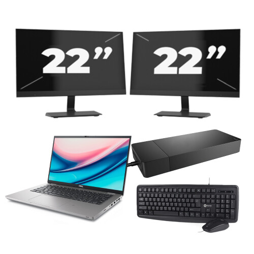 Refurbished Dell Latitude 5421 - Intel Core i7-11e Generatie - 14 inch - 16GB RAM - 256GB SSD - Windows 11 Home + 2x 22 inch Monitor Tweedehands