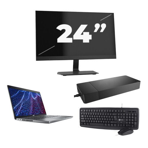 Refurbished Dell Latitude 5430 - Intel Core i3-12e Generatie - 14 inch - 8GB RAM - 256GB SSD - Windows 11 Home + 1x 24 inch Monitor Tweedehands