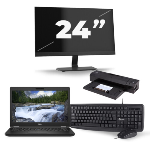 Refurbished Dell Latitude 5491 - Intel Core i5-8e Generatie - 14 inch - 8GB RAM - 256GB SSD - Windows 11 + 1x 24 inch Monitor Tweedehands