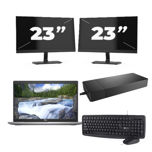 Refurbished Dell Latitude 5520 - Intel Core i5-11e Generatie - 15 inch - 8GB RAM - 256GB SSD - Windows 11 Home + 2x 23 inch Monitor Tweedehands