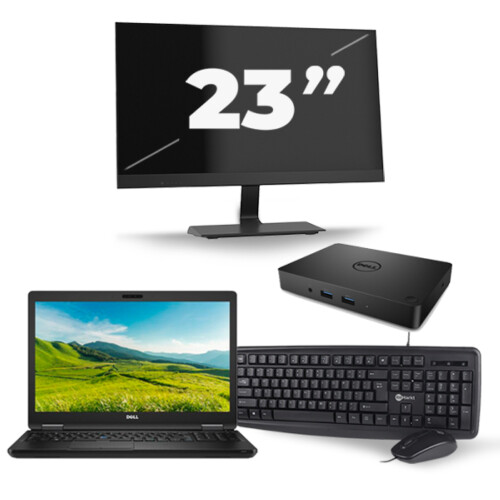Refurbished Dell Latitude 5580 - Intel Core i5-6e Generatie - 15 inch - 8GB RAM - 256GB SSD - Windows 11 + 1x 23 inch Monitor Tweedehands