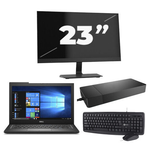 Refurbished Dell Latitude 7280 - Intel Core i5-6e Generatie - 12 inch - 8GB RAM - 256GB SSD - Windows 11 + 1x 23 inch Monitor Tweedehands