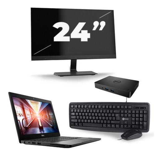 Refurbished Dell Latitude 7290 - Intel Core i5-8e Generatie - 12 inch - 16GB RAM - 256GB SSD - Windows 11 + 1x 24 inch Monitor Tweedehands