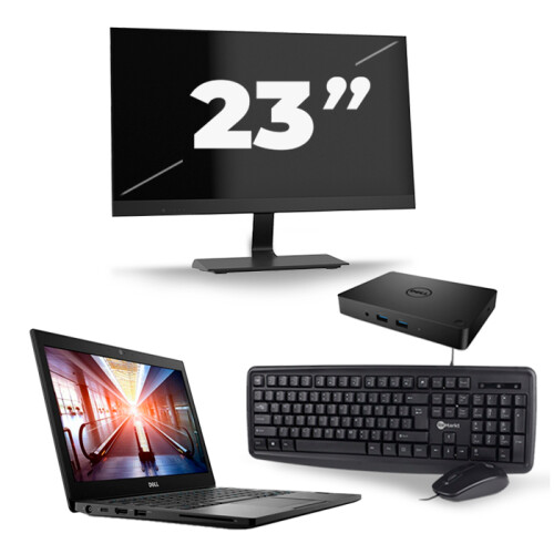 Refurbished Dell Latitude 7290 - Intel Core i7-8e Generatie - 12 inch - 8GB RAM - 256GB SSD - Windows 11 + 1x 23 inch Monitor Tweedehands