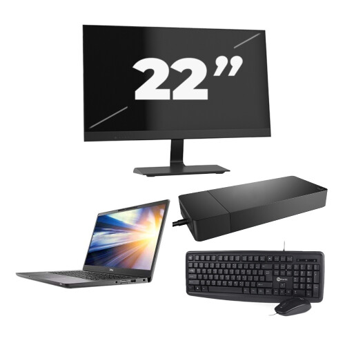 Refurbished Dell Latitude 7300 - Intel Core i5-8e Generatie - 13 inch - 8GB RAM - 256GB SSD - Windows 11 + 1x 22 inch Monitor Tweedehands