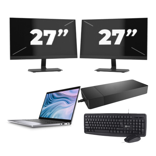 Refurbished Dell Latitude 7310 - Intel Core i7-10e Generatie - 13 inch - 16GB RAM - 256GB SSD - Windows 11 Home + 2x 27 inch Monitor Tweedehands