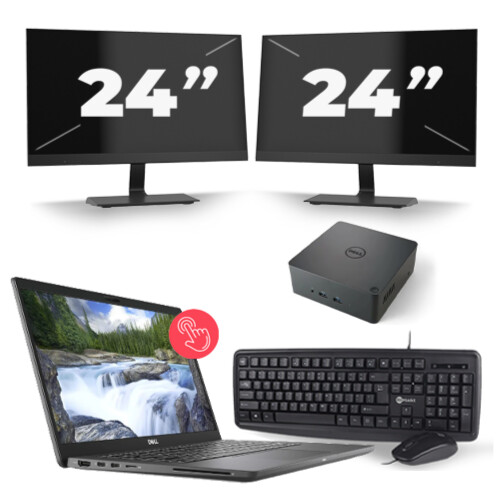 Refurbished Dell Latitude 7310 - Intel Core i7-10e Generatie - 13 inch - 16GB RAM - 256GB SSD - Windows 11 Home + 2x 24 inch Monitor Tweedehands