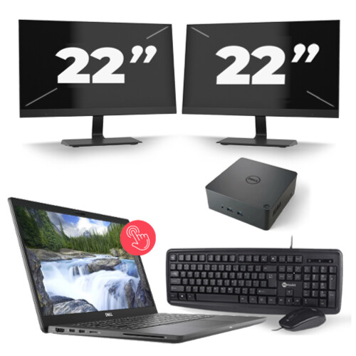 Refurbished Dell Latitude 7310 - Intel Core i7-10e Generatie - 13 inch - 8GB RAM - 256GB SSD - Windows 11 + 2x 22 inch Monitor Tweedehands