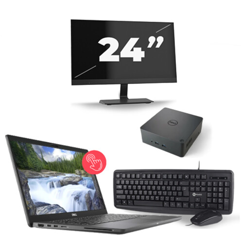 Refurbished Dell Latitude 7310 - Intel Core i7-10e Generatie - 13 inch - Touch - 16GB RAM - 256GB SSD - Windows 11 Home + 1x 24 inch Monitor Tweedehands