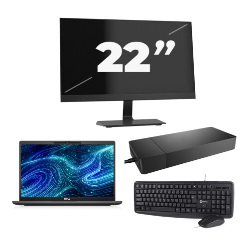 Refurbished Dell Latitude 7320 - Intel Core i5-11e Generatie - 13 inch - Touch - 16GB RAM - 256GB SSD - Windows 11 Home + 1x 22 inch Monitor Tweedehands