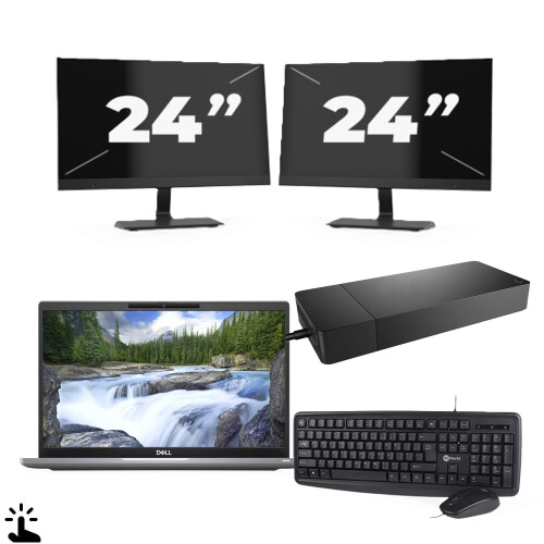 Refurbished Dell Latitude 7320 - Intel Core i5-11e Generatie - 13 inch - Touch - 16GB RAM - 256GB SSD - Windows 11 Home + 2x 24 inch Monitor Tweedehands