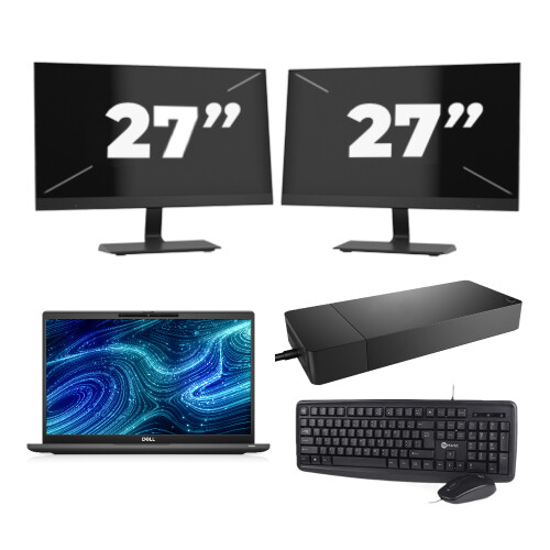 Refurbished Dell Latitude 7320 - Intel Core i5-11e Generatie - 13 inch - Touch - 16GB RAM - 256GB SSD - Windows 11 Home + 2x 27 inch Monitor Tweedehands