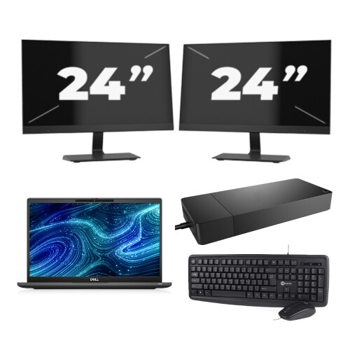 Refurbished Dell Latitude 7320 - Intel Core i7-11e Generatie - 13 inch - Touch - 16GB RAM - 256GB SSD - Windows 11 Home + 2x 24 inch Monitor Tweedehands