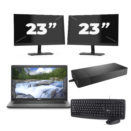 Refurbished Dell Latitude 7330 - Intel Core i5-12e Generatie - 13 inch - 16GB RAM - 256GB SSD - Windows 11 Home + 2x 23 inch Monitor Tweedehands
