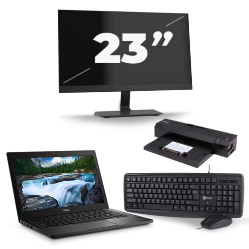 Refurbished Dell Latitude 7390 - Intel Core i5-8e Generatie - 13 inch - 8GB RAM - 256GB SSD - Windows 11 + 1x 23 inch Monitor Tweedehands