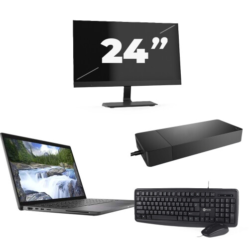 Refurbished Dell Latitude 7410 - Intel Core i5-10e Generatie - 14 inch - 16GB RAM - 256GB SSD - Windows 11 Home + 1x 24 inch Monitor Tweedehands