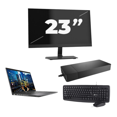Refurbished Dell Latitude 7410 - Intel Core i5-10e Generatie - 14 inch - 16GB RAM - 256GB SSD - Windows 11 Home + 1x 23 inch Monitor Tweedehands