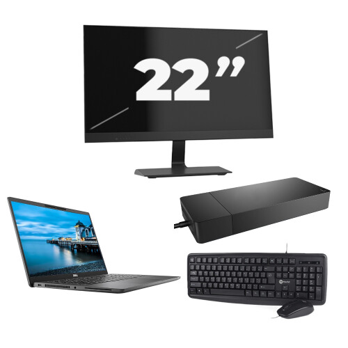 Refurbished Dell Latitude 7420 - Intel Core i5-11e Generatie - 14 inch - 16GB RAM - 256GB SSD - Windows 11 Home + 1x 22 inch Monitor Tweedehands