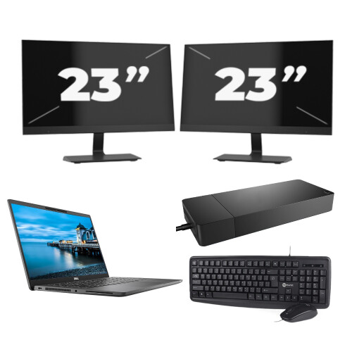 Refurbished Dell Latitude 7420 - Intel Core i5-11e Generatie - 14 inch - 16GB RAM - 256GB SSD - Windows 11 Home + 2x 23 inch Monitor Tweedehands