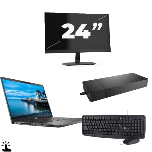 Refurbished Dell Latitude 7420 - Intel Core i5-11e Generatie - 14 inch - Touch - 16GB RAM - 256GB SSD - Windows 11 Home + 1x 24 inch Monitor Tweedehands