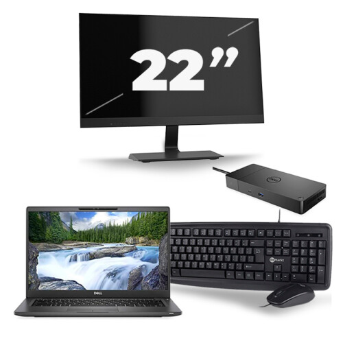 Refurbished Dell Latitude 7420 - Intel Core i7-11e Generatie - 14 inch - 16GB RAM - 256GB SSD - Windows 11 Home + 1x 22 inch Monitor Tweedehands