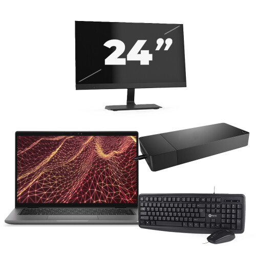 Refurbished Dell Latitude 7430 - Intel Core i5-12e Generatie - 14 inch - 16GB RAM - 256GB SSD - Windows 11 Home + 1x 24 inch Monitor Tweedehands