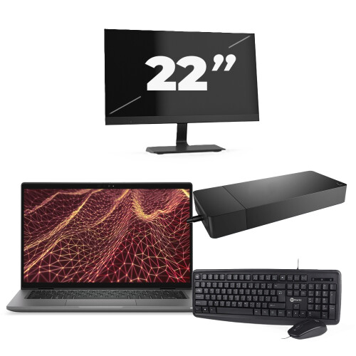 Refurbished Dell Latitude 7430 - Intel Core i5-12e Generatie - 14 inch - 16GB RAM - 256GB SSD - Windows 11 Home + 1x 22 inch Monitor Tweedehands