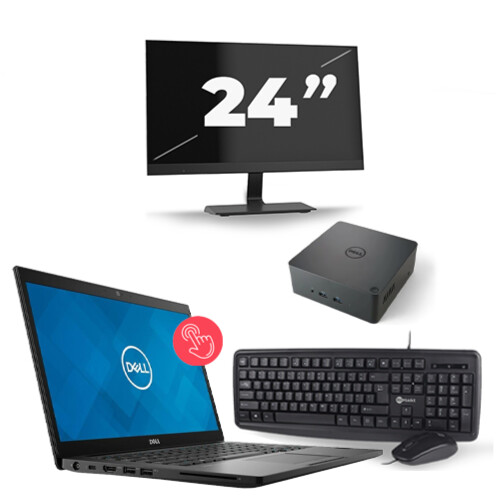 Refurbished Dell Latitude 7490 - Intel Core i7-8e Generatie - 14 inch - Touch - 16GB RAM - 256GB SSD - Windows 11 + 1x 24 inch Monitor Tweedehands