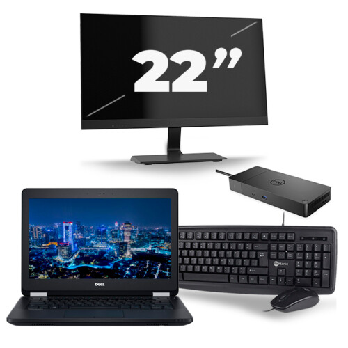 Refurbished Dell Latitude E5270 - Intel Core i5-6e Generatie - 12 inch - 8GB RAM - 256GB SSD - Windows 11 + 1x 22 inch Monitor Tweedehands